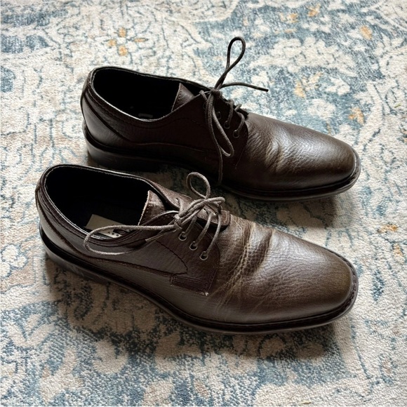 Joseph Abboud Brown Leather Oxford Dress Shoes - Picture 2 of 8